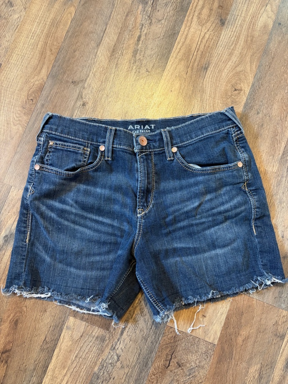 Ariat Women's Dark Blue Frayed Hem Denim Shorts